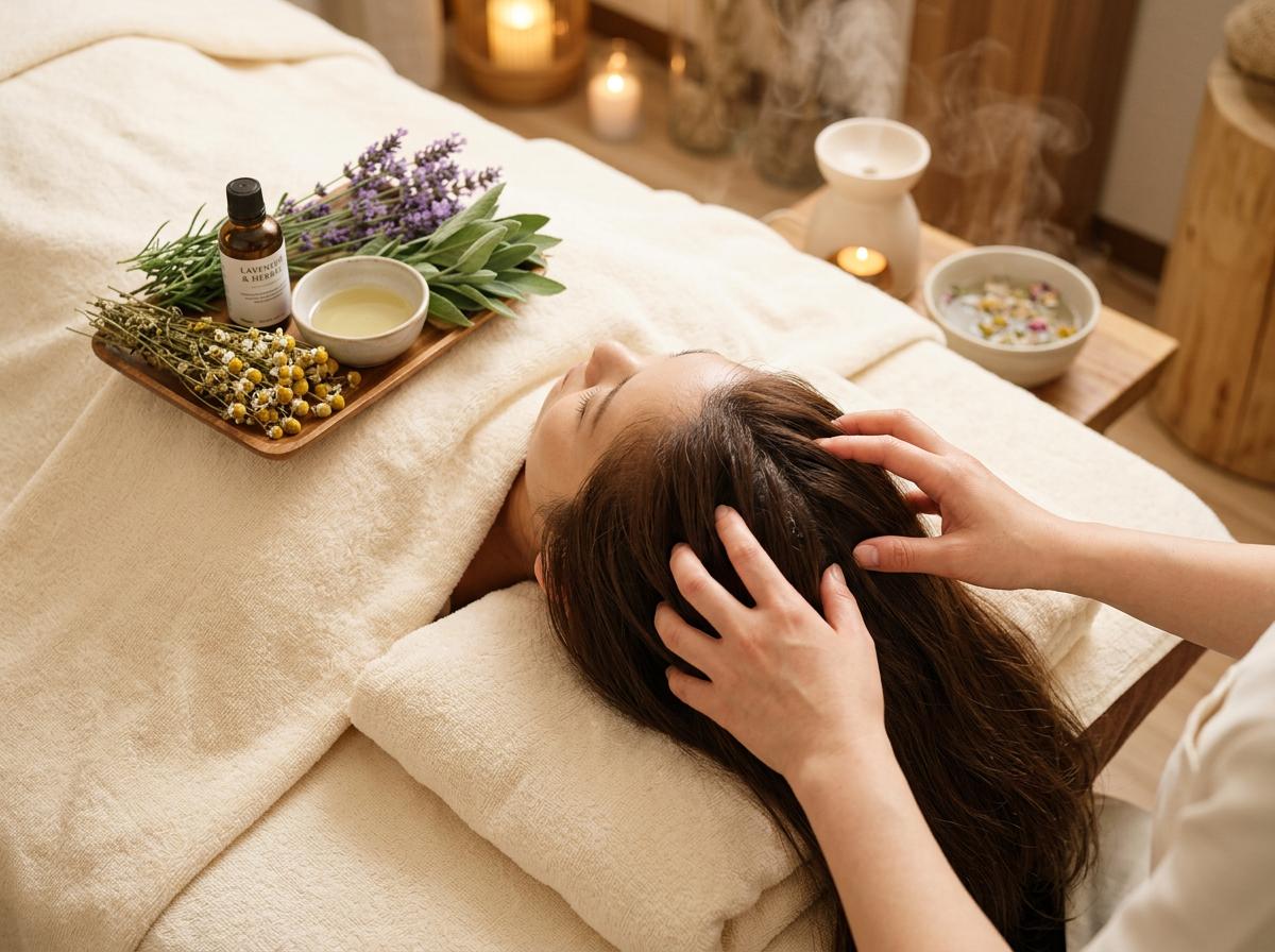 頭皮舒壓 SPA，精油按摩放鬆緊繃